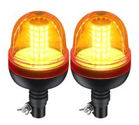 AUTOUTLET 2X Rotativo LED Flexible Luz de Advertencia Ámbar Giratoria de 60 LED Intermitente 12V 24V 3 Modos de Iluminación, Homologado IP56 impermeable, para Camión, Tractor, Automóvil
