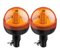 AUTOUTLET 2X Rotativo LED Flexible Luz de Advertencia Luz Ámbar Giratoria de 40 LED Luz Intermitente 12V 24V 3 Modos de Iluminación, Homologado IP56 impermeable, para Camión, Tractor, Automóvil