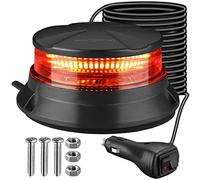 AUTOUTLET 48 LED Luz Giratoria, Luz de Advertencia Ámbar Magnética, Luz Rotativa 10V-30V, 7 Patrones de Destello, Luz Estroboscópica con 3,5 m de Cable Homologado