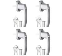 AUTOUTLET 4X Manija de Aluminio para Ventanas, Manijas de Seguridad, Cerradura de Ventana, Dispositivo de Seguridad para Niños, Manija de Puerta de Balcón de Ventanas con Llaves Iguales (Gris)