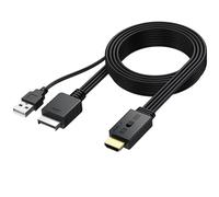 AUTOUTLET Adaptador PS1/PS2 a HDMI, Enchufe y reproducción, Compatible con conversión 4:3/16:9, convertidor HDMI 1080P para PS1/PS2 con diseño de Cable de 200 cm, Cable PS1 PS2 HDMI para Monitor HDTV