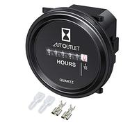 AUTOUTLET Contador de Horas del Motor, Tacómetro Inductivo Digital, Medidor de Horas de Cuarzo, Resistente al Agua, para Motocicleta, ATV, Motonieve, Motor de Barco Marino, Redondo