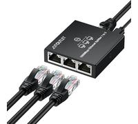 AUTOUTLET Ethernet Splitter Gigabit de Alta Velocidad Dispositivos Simultáneamente para una Red Eficiente en Cables Cat5/5e/6/7/8 (Switch Ethernet Splitter Gigabit 1 a 3)
