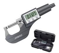 AUTOUTLET LCD Micrómetro Digital 0-25 mm / 0,001 mm, Micrometro Calibre Digital Micrómetro Electrónico Exteriores de Alta Precisión Micrómetro Exterior Micro Calibradores Medición de Longitud Gris
