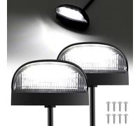 AUTOUTLET Luz de Matrícula para Remolque con Bombilla Halógena C5W 5W, Homologado E-Mark Piloto Trasero 12V Impermeable IP54 para Caravana, Barco, Moto,Furgoneta (Blanco frío)