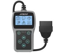 AUTOUTLET OBD2 Diagnosis Herramienta de Diagnóstico Batería del Coche y Lector de Códigos del Motor Compatible con la Mayoría de los Vehículos Desde 2006, apoya Español 10 Idiomas (Gris Bluetooth)