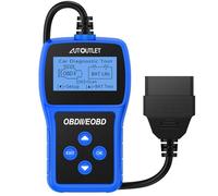 AUTOUTLET OBD2 Diagnosis Herramienta de Diagnóstico Batería del Coche y Lector de Códigos del Motor Compatible con la Mayoría de los Vehículos Desde 2006, apoya Español 10 Idiomas (Azul)