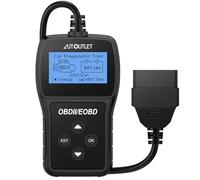 AUTOUTLET OBD2 Diagnosis Herramienta de Diagnóstico Batería del Coche y Lector de Códigos del Motor Compatible con la Mayoría de los Vehículos Desde 2006, apoya Español 10 Idiomas (Negro)