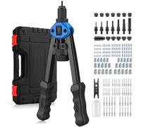 AUTOUTLET Remachadora de Tuercas 2 en 1, Pistola de Remaches de 13 pulgadas con 60pcs Tuercas M3-M10,2,4-6,4 remaches de 50pcs