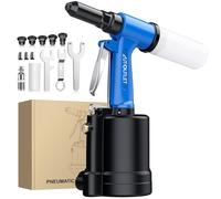 AUTOUTLET Remachadora Neumática Hidráulica 5 Boquillas para Remaches 2,4mm 3,2mm 4 mm,4,8mm 6,4mm Capacidad 1780KGF Tirando de Presión Aplicaciones Auxiliares o Domésticas, Fabricación de Automóviles