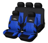AUTOYOUTH Funda de Asiento de Coche Ajuste Universal Juego Completo de Fundas Protectoras para Asientos Coche Pistas de Neumáticos Accesorios de Asiento de Coche, Azul