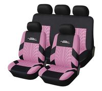 AUTOYOUTH Funda de Asiento de Coche Ajuste Universal Juego Completo de Fundas Protectoras para Asientos Coche Pistas de Neumáticos Accesorios de Asiento de Coche, Rosa