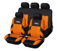 AUTOYOUTH Funda de Asiento de Coche Ajuste Universal Juego Completo de Fundas Protectoras para Asientos Coche Pistas de Neumáticos Accesorios de Asiento de Coche, Naranja
