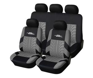 AUTOYOUTH Funda de Asiento de Coche Ajuste Universal Juego Completo de Fundas Protectoras para Asientos Coche Pistas de Neumáticos Accesorios de Asiento de Coche, Gris