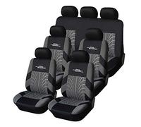 AUTOYOUTH Three Row Car Seat Covers with 7 Headrests Universal Fit Seat Cover Set for Cars Auto Trucks SUV Airbag Compatible and Rear Split 7 Passenger Seat Covers Full Set Gray…