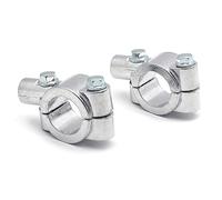 AUTOZOCO Abrazadera montaje espejo retrovisor para moto, Soporte retrovisor, Adaptador para Espejo retrovisor de Manillar 22-25 mm, Soporte Adaptador Abrazadera moto, rosca montaje 8 mm, 2 unidades