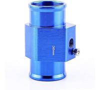 AUTOZOCO Adaptador del Sensor de temperatura de la manguera del tubo, diámetro interno de 38 mm y diámetro externo de 40 mm, Longitud 68 mm, Incluye abrazaderas, Aleación de aluminio, Azul, 38 mm
