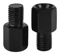 AUTOZOCO Adaptadores de rosca M8-M10, Convertidor M8 a M10 para retrovisores, Giro izquierdo superior, Giro derecho inferior, Negro, 2 uds