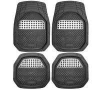 AUTOZOCO Alfombrillas de Goma Universales para Coche, Diseño Antideslizante, Alfombrillas Lavables, Alfombrilla automóvil Ajustables, Delanteras 50x71 cm, traseras 49x49 cm, Apto para Cortar
