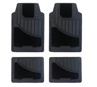 AUTOZOCO Alfombrillas de Goma y moqueta para Coche, Diseño Antideslizante, Alfombrilla Lavables, Alfombrillas automóvil Ajustables, Delanteras 69x45.5 cm, traseras 43.5x37 cm, Apto para Cortar