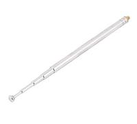 AUTOZOCO Antena telescópica para RC, Reemplazo Antena Telescópica para Radio TV, Antena Telescópica para TV FM/AV Receiver, 5 Secciones, Longitud 30 cm, MAX. Diámetro 5 mm, Acero, Plateada