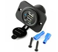 AUTOZOCO Cargador USB para Coche 12V LED, 2 Puertos Dual para DC, 12V-24V Salida 5V 2.1A, Apto para Barco, Camión, Quad, PVC, Impermeable