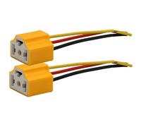 AUTOZOCO Conector H4 recto para faros de coche, Conector H4 para faros de automóvil, Adaptador H4 faros de coche, compatible con bombillas de tipo H4, HB2, 9003, P43T, HS1, cable 13.5 cm, 2 unidades