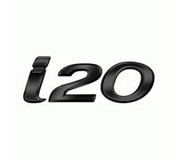 AUTOZOCO Emblema Adhesivo i20, Emblema i20, Insignia i20, Insignia Adhesiva i20, Apto para Maletero, Compatible con Hyundai, Aleación de Zinc, 105 mm x 40 mm, Negro Brillante