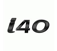AUTOZOCO Emblema Adhesivo i40, Emblema i40, Insignia i40, Insignia Adhesiva i40, Apto para Maletero, Compatible con Hyundai, Aleación de Zinc, 103 mm x 40 mm, Negro Brillante