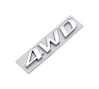 AUTOZOCO Emblema Adhesivo metálico 4WD, Insignia 4WD, Placa 4WD, Apto para Parte Trasera Autoadhesiva, Compatible con Hyundai, Metálico, 8.5 cm x 1.5 cm, Color Plateado Brillo
