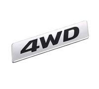 AUTOZOCO Emblema Adhesivo metálico 4WD, Insignia 4WD, Placa 4WD, Apto para Parte Trasera o Lateral Autoadhesiva, Metálico, 8.5 cm x 1.5 cm, Color Plateado Mate con Letras en Color Negro Brillo