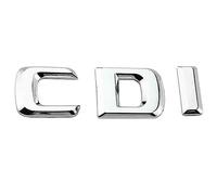 AUTOZOCO Emblema Adhesivo metálico CDI, Insignia CDI Apto para Parte Trasera Autoadhesiva, Compatible con Mercedes, Pegatina CDI, Adhesivo CDI, Plástico, Plateado Acabado Brillo