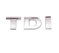 AUTOZOCO Emblema Adhesivo metálico TDI, Insignia TDI Apto para Parte Trasera Autoadhesiva, Compatible con Golf VW Polo GTI Passat B5 B6 Touran, Metálico, Todas Las Letras en Color Plata