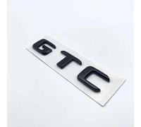 AUTOZOCO Emblema Adhesivo Plástico GTC, Insignia GTC, Emblema GTC, Apto para Parte Trasera Autoadhesiva, Compatible con Volkswagen, Plástico, 11 cm x 2.5 cm, Todas Las Letras en Color Negro Brillo