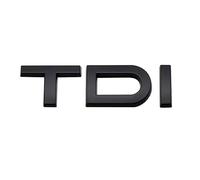 AUTOZOCO Emblema Adhesivo Plástico TDI, Insignia TDI Apto para Parte Trasera Autoadhesiva, Compatible con Golf VW Polo GTI Passat B5 B6 Touran, Metálico, Todas Las Letras en Color Negro