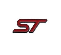 AUTOZOCO Emblema Adhesivo ST Line Volante, Emblema ST Line Volante, Insignia ST Line Volante, Insignia Adhesiva ST Line, Apto para Volante, Compatible con Ford, Metal, 3 cm Ancho x 1.2 cm Alto, Rojoo