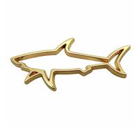 AUTOZOCO Emblema Adhesivo tiburón metálico, Pegatina de tiburón para Coche, Insignia de tiburón metálica para Coche, Logo de tiburón Cromado para Auto, Metal, 7.6 cm x 3.6 cm - Color Dorado