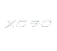 AUTOZOCO Emblema XC90, Insignia XC90, Adhesivo XC 90, Pegatina XC 90, Adhesivo para Maletero, Emblema para Maletero Coche, Compatible con Volvo, Plástico, 15.5 x 2.9 cm, Plateado