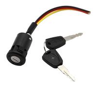 AUTOZOCO Interruptor de encendido de moto de 3 cables con llaves - bombín de encendido - bombín eléctrico con llaves - luz de parada, Off y encendido - llave y mecanismo de arranque para vehiculos