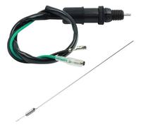 AUTOZOCO Interruptor de luz de freno trasero con resorte, Sensor de freno, Interruptor de pedal de freno, Compatible con Honda Kawasaki Suzuki Yamaha Quad Bikes ATVs Scooters, Incluye resorte