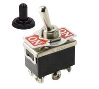 AUTOZOCO Interruptor de palanca 6 vias, Interruptor Basculante SPST, Conmutador de Palanca 6 pines, ON-ON, 15A 250 VAC, impermeable, SPST, Tamaño del orificio de montaje: 12 mm