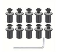 AUTOZOCO Kit Tornillos de Parabrisas, Tuercas Parabrisas moto, Pernos Parabrisas Moto, Tornillo Pernos de Parabrisas Moto, tornillos pantalla moto, Aluminio, M5 x 16 mm, Negro
