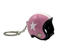 AUTOZOCO Llavero casco de Moto, Diseño de Casco de motocicleta 3D, Motero, Colgante, Regalo, Souvenir, Plástico, Rosa