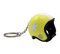 AUTOZOCO Llavero casco de Moto, Diseño de Casco de motocicleta 3D, Motero, Colgante, Regalo, Souvenir, Plástico, Amarillo