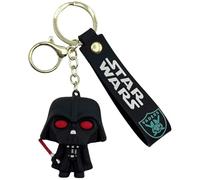 AUTOZOCO Llavero Darth Vader, Guerra de las galaxias, dibujos animados, Colgante, Porta llaves Darth Vader, Llavero compatible con Star Wars, Longitud 5.5cm, Silicona