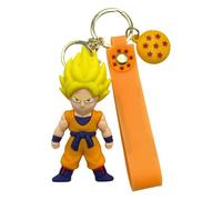 AUTOZOCO Llavero Goku Súper Saiyan, bola de dragón, dibujos animados, Colgante, Porta llaves de Goku, manga, 3D, Super Héroe, Silicona