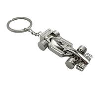AUTOZOCO Llavero metálico en forma de coche Formula 1, diseño coche F1, Llavero Automovil cromado, Key Chain car, Regalo concesionario, llavero Metálico auto, Color Plateado