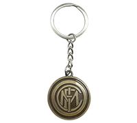 AUTOZOCO Llavero metálico Inter de Milán Club Futbol, edición de aficionado, emblema del Inter de Milán, equipo nerazzurri, Metálico, Color dorado