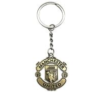 AUTOZOCO Llavero metálico Manchester United, edición de aficionado, Llavero dorado con emblema del Manchester United, equipo Diablos rojos, Metálico, Color dorado