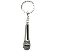 AUTOZOCO Llavero micrófono, Mini-Micrófono para Llaves, Musical, Llavero de Estilo Micrófono, Gadget en Miniatura, 6 cm, Metálico